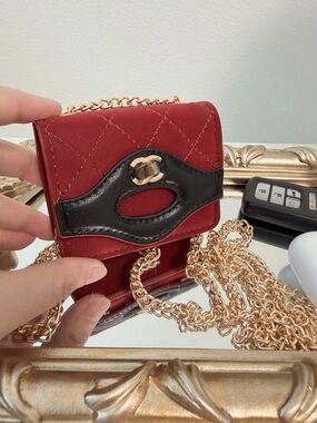 Mini Quilted Velvet Bag Charm • Crossbody Chain Small Purse
